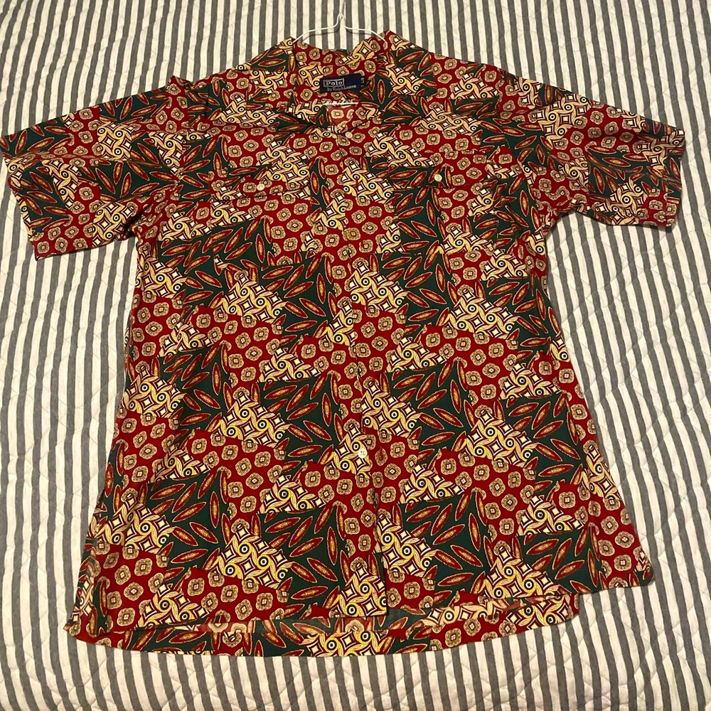 Vintage Polo By Ralph Lauren Button Down Hawaiian Shirt Large